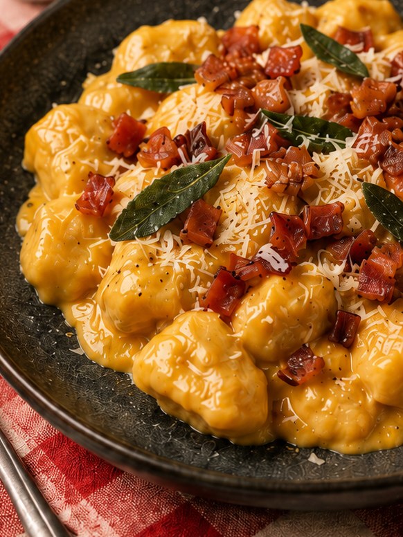 Gnocchi Alla Zucca con Pancetta