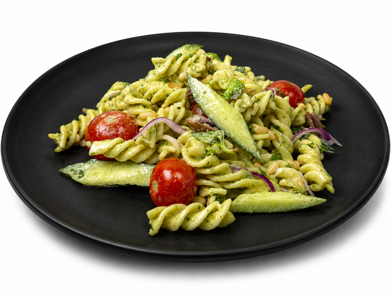 Fusilli Pasta Creamy Pesto-Mayonnaise by Aston Lucas Gourmet