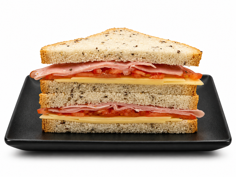 Gluten Free Sandwich – Ham, Cheese and Tomato