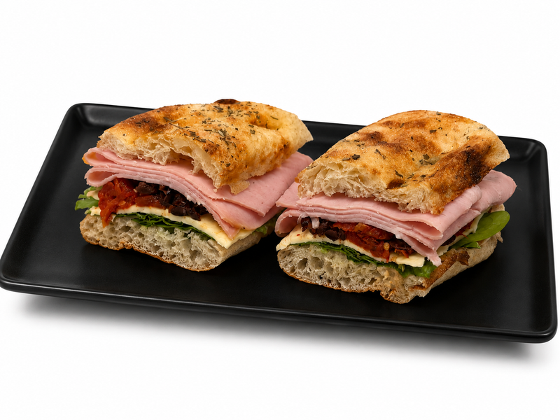 Olive focaccia – Champagne Ham by Aston Lucas Gourmet