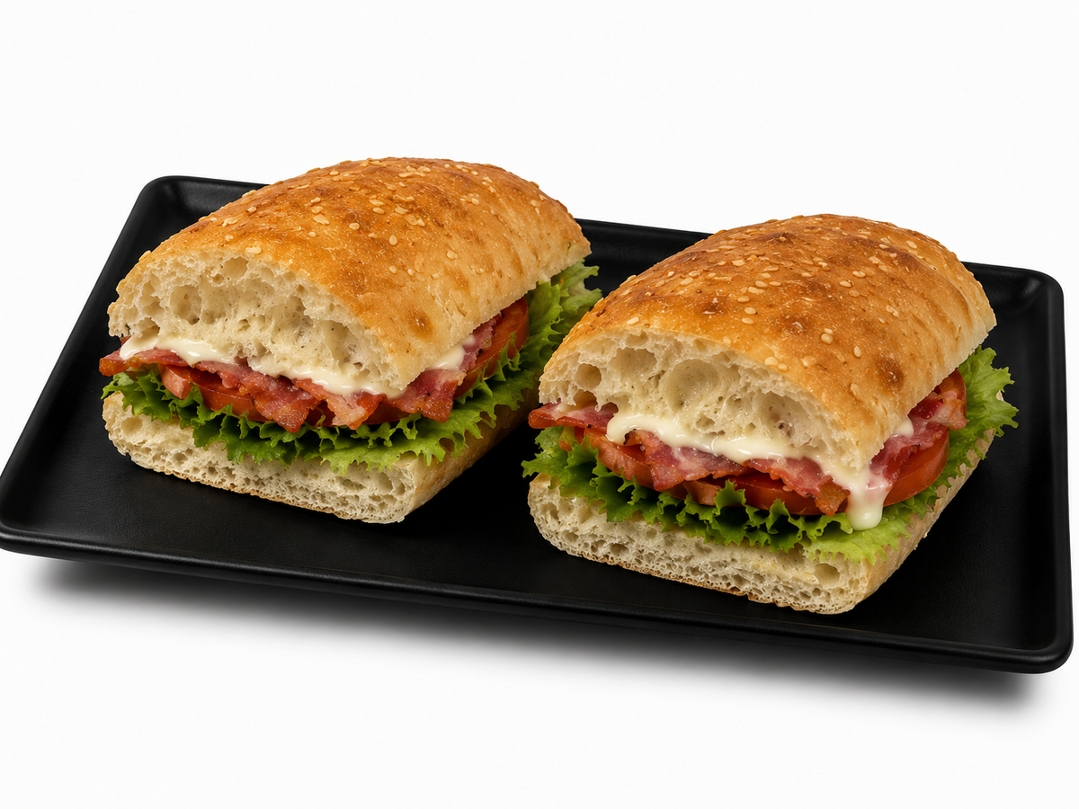 Turkish Roll – BLT – Bacon, Lettuce, Tomato & Mayo